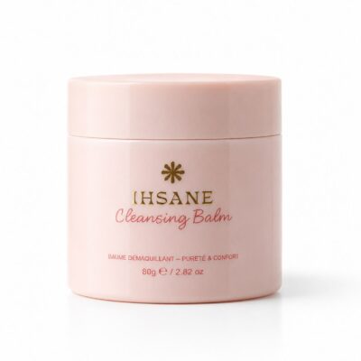 Pot fermé du baume démaquillant IHSANE, 80 g, sur fond blanc